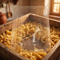 Op maat gemaakte PET/PE voedseltray voor noedels, kip, rundvlees verpakkingen. Transparante thermgevormde plastic tray voor vers vlees en maaltijdverpakkingen.