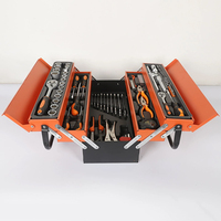 Ensemble de boîtes à outils en acier à 5 niveaux pour garage et atelier, avec kit de clés à douilles et tournevis, boîte à outils professionnelle en acier à tiroirs
