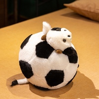 Rundes Geflecktes Kuh-Plüschkissen Weiches Flauschiges Kugelförmiges Bauernhof-Tier Stofftier Milchkuh-Puppe für Sofa Nickerchen-Kissen Kindergeschenk