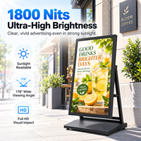 Écran d'affichage numérique LCD portable de 32 à 43 pouces pour menu de restaurant, publicité extérieure, lecteur multimédia avec batterie