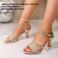 Nouvelles Sandales Sexy à Talons Hauts pour Femmes, Design Personnalisé, Motif Diamant et Bride Diagonale, Combinaison de Tige avec Boucle à Lacets et Pendentif PA-01