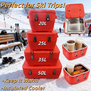 Promotional 4PCS Set of Strong Metal Cooler <b>Box</b> 20-25-35-50L Capacity for Skiing Camping Keep Cold and Warm Storage - Product Image 1
