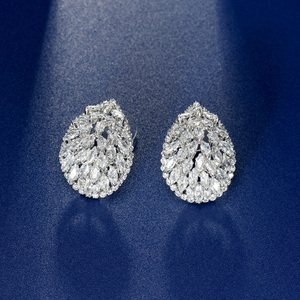 Nouveau Top qualité cubique Zircon boucles d'oreilles grande forme ronde boucle d'oreille pour les femmes bijoux de mariage accessoires <span class=keywords><strong>E19</strong></span> - Product Image 4