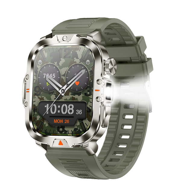 Popular Men's Fashion Square Silica Gel Smartwatch Fitness Sleep Tracking Calendar IP68 Waterproof Magnetic 410mAh LED
