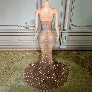 فساتين سهرة مرصعة بالألماس، فستان سهرة كريستالي، فساتين حفلات أنيقة، فستان حفلة راقصة - Product Image 2