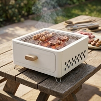Barbecue au charbon de bois portable en fer moderne pour le camping et l'extérieur