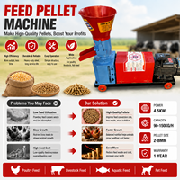 Machine à granulés d'aliments pour animaux à entraînement électrique, design compact, fonctionnement simple, pour petites exploitations agricoles, maïs, céréales, aliments pour volailles, avec trémie d'alimentation large