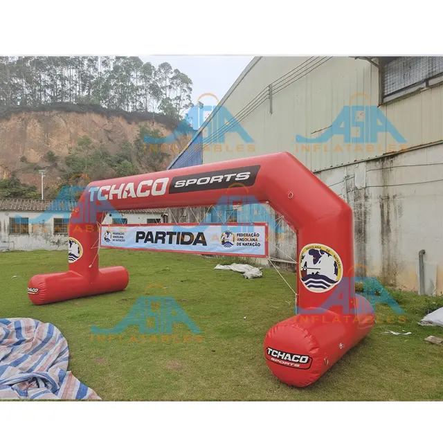 Arco gonfiabile esterno personalizzato evento pubblicitario arco gonfiabile per sport con banner