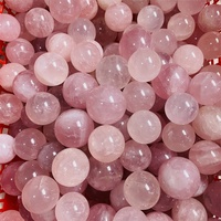 Sphère de cristaux de guérison en gros boule de cristaux de quartz rose naturel poli rose