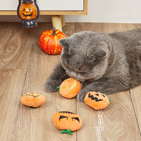 Jouets pour chats en peluche interactifs en forme de citrouille avec herbe à chat, vente en gros, jouets pour chats d'Halloween