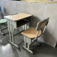 Ensemble Chaise et Bureau Individuel pour Étudiant - Mobilier Scolaire Collège, Salle Informatique, Bibliothèque, Bureau d'Étude, Chambre d'Enfant, Table de Garderie Scolaire