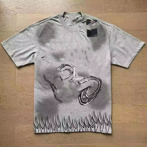 เสื้อยืดโอเวอร์ไซส์ลายพิมพ์เปลวไฟสไตล์ชนเผ่า วินเทจ คุณภาพสูง ทรงหลวม แขนสั้น ยูนิเซ็กส์ สตรีทแวร์ฤดูร้อน สั่งทำได้ - Product Image 1