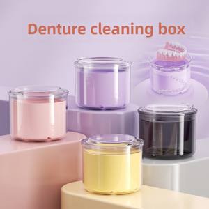Boîte de rangement et de lavage grande capacité pour appareils dentaires, prothèses et gouttières orthodontiques avec fonction d'immersion et d'égouttage SSDC-1 - Product Image 1