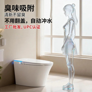 Toilette intelligente avec réservoir encastré, montage mural, chasse d'eau par siphon, capacité de charge de 3,0 L, 4,5 L, 200 kg, fonction d'éclairage V12 - Product Image 5