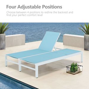DB réglable en aluminium patio extérieur Double Chaise longue Style moderne loisirs salon arrière pour cour parc utilisation - Product Image 3