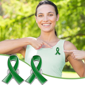 Nastro verde smalto di fabbrica cancro al fegato al cervello mese di sensibilizzazione della salute mentale spilla spilla spille spille spilla spilla spilla spilla spilla - Product Image 4