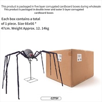 Décoration d'Halloween : Araignée Géante Électrique de 2,3 m avec Induction Infrarouge, Lumineuse et Sonore, Accessoire de Décoration pour Maison Hantée, Grand Ornement