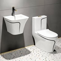 Inodoro Sifónico Integrado de Diseño Platino de Alta Calidad, Moderno y de Lujo, Personalizado para Baño