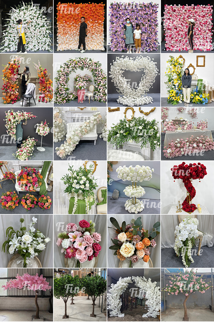 Fine Flower Ball Burgundy Large Pink Orchid and Roses Artificial Flower Ball for Wedding Event Decor