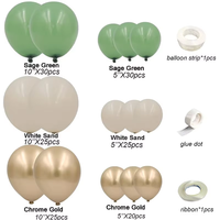 Kit d'arche de ballons en latex vert 155 pièces, fête sur le thème de la jungle, safari, respectueux de l'environnement, durable, Halloween, Pâques, baby shower, ballons réutilisables