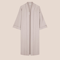 Kimono Manteau d'Hiver pour Femmes, Robe Modeste Ouverte de Grossiste Saoudien, Vêtement Islamique Ethnique de Luxe de Dubaï pour Femme, Abaya Tendance