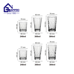16oz Elegant <strong>Diamond</strong> Design Embossing V Shape Highball Glass Cup Highball <strong>Glassware</strong> Cheap Price Transparent for Home Hotel - Product Image 6