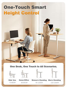 Bureau d'étude pour enfants PRORIAL, réglable en hauteur électriquement, ergonomique, durable, avec <span class=keywords><strong>porte</strong></span>-gobelet en métal, table de maquillage - Product Image 2