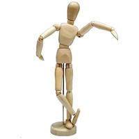 Mannequin d'artiste articulé en bois avec main mobile pour le dessin, l'esquisse et la référence artistique