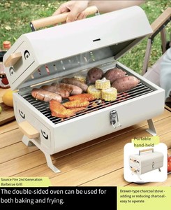 <strong>Small</strong> Modern Metal <strong>Gas</strong> Grill Outdoor Portable Folding Adjustable Height Smokeless Auto Ignition for Camping Picnic <strong>BBQ</strong> - Product Image 3