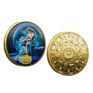 Monete Commemorative in lega da collezione con dodici <span class=keywords><strong>segni</strong></span> zodiacali personalizzati e costellazione di monete in rilievo in metallo con stampa personalizzata - Product Image 3
