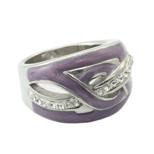 Anillo Geométrico de Acero de Titanio Plateado, Morado, Negro con Incrustaciones, Estilo Retro, Unisex, Joyería de Moda, Regalo 290127 - Product Image 4