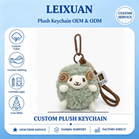 Porte-clés en peluche mouton rond et moelleux vert menthe, poupée mouton avec cordon tressé pour sac à dos, sac à main, pendentif clé, cadeau animal de la ferme
