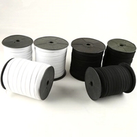 Bande élastique tissée sur mesure, 0.5cm-10cm, blanc, noir, sangle