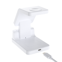 2024 Nieuwe Magnetische 3 In 1 Draadloze Oplader Station Met Wekker Voor Telefoon Hoofdtelefoon Smart Watch Opladen