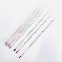 Personnalisé toutes longueurs -50-+400 ℃   Thermomètre en verre de laboratoire, thermomètre à liquide rouge avec tube de protection transparent en PC