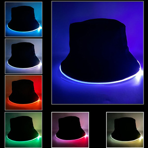 Chapeau de pêcheur en polyester lumineux à LED Holographique en vrac clignotant Nouveautés pour les fêtes et les sports Chapeaux de pêcheur festif - Product Image 6