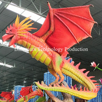 Modèle de tête d'aigle dragon rouge robotique personnalisé pour parc à thème ou créature animatronique décorative pour amuser les enfants