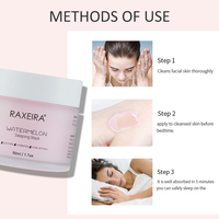 Masque de nuit hydratant végétalien naturel pour le visage, masque en gelée de nuit à la pastèque, marque privée