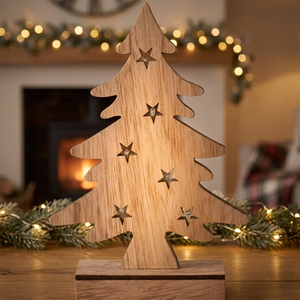 Wooden <b>Christmas</b> <b>Tree</b> <b>Stand</b> Tabletop Ornament Carved Holiday Decor Traditional Style Handmade <b>Tree</b> Shape - Product Image 4