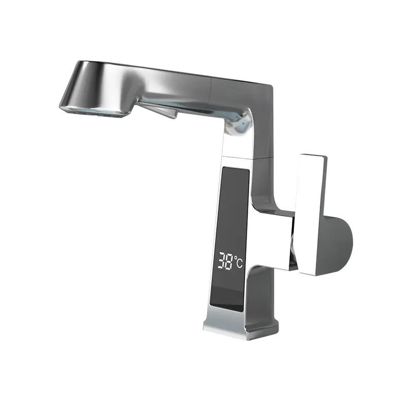 Digital Display Pull Out Lifting Up Down New Mixer Water Mixer Taps Bathroom Faucets Grohe Faucets Bathroom