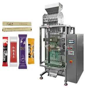 Multi-lane automática vertical instant coffee stick pack sugar sachet pó máquina de embalagem 6 lane sugar packing machine