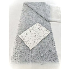 Sequin dentelle tissu africain dentelle européenne et américaine robe de mariée mode sénégal robe pour fête roman conception doré fournisseur - Product Image 1