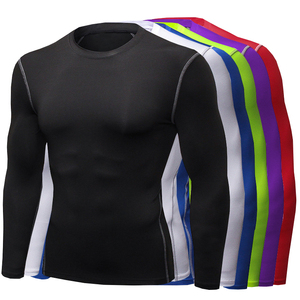 Maglia Termica a Maniche Lunghe da Uomo, Asciugatura Rapida, Elastica, Tinta Unita, Top Fitness a Compressione, T-Shirt da Corsa, <span class=keywords><strong>Abbigliamento</strong></span> <span class=keywords><strong>Sportivo</strong></span> da Palestra - Product Image 1