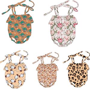 Venta al por mayor de EE. UU.: Nuevo leotardo burbuja estampado de Halloween para niñas, con diseño de fantasma, de punto, con broches en la entrepierna, de elastano/algodón orgánico. - Product Image 1