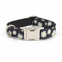 Collier pour animaux de compagnie tendance 2026, imprimé marguerite, réglable, mignon, pour chien et chat, avec boucle métallique durable