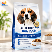 Sacs d'emballage en plastique à fond plat carré, scellés sur huit côtés, recyclables, pour aliments pour animaux de compagnie (chiens et chats), friandises, avec fermeture éclair, 3lb, 5lb, 10lb, 15lb