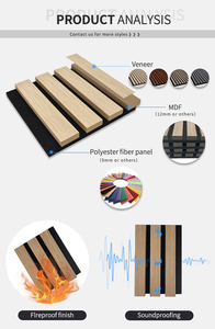 Panneaux acoustiques modernes en <span class=keywords><strong>bois</strong></span> Akupanel, <span class=keywords><strong>lattes</strong></span> murales verticales <span class=keywords><strong>avec</strong></span> isolation phonique pour murs et plafonds, certifiés CE - Product Image 2