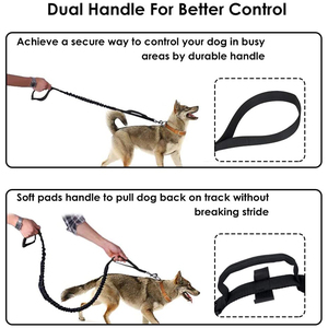<span class=keywords><strong>Collar</strong></span> táctico para perro y Correa, <span class=keywords><strong>collar</strong></span> ajustable de nailon para entrenamiento al aire libre y correa elástica resistente con manos libres - Product Image 4
