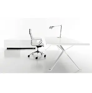 Modern ofis bürosu/katı yüzey masa/ofis mobilyaları paslanmaz çelik ayaklı