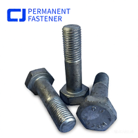 Baut Struktural Baja Paduan Kepala Heksagonal Galvanis Celup Panas M24 X 95mm ASTM A325M